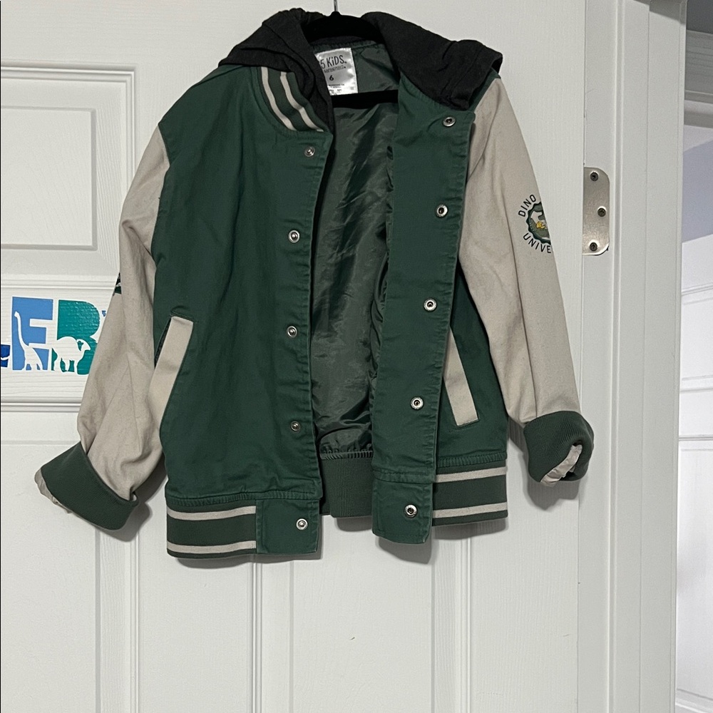 Kids Green and Gray Varsity Jacket